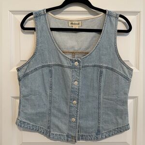 Madewell Light Blue Denim Vest